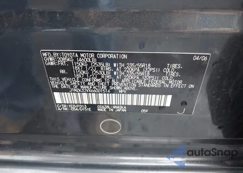 2006 Toyota Rav4 Sport V6 из США, поврежденный, VIN JTMZK32VX66001514